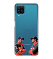 Samsung Galaxy A22/M22/M32 Uyumlu Carlos Sainz ve Charles Leclerc Formula 1 Desenli Şeffaf Kılıfı