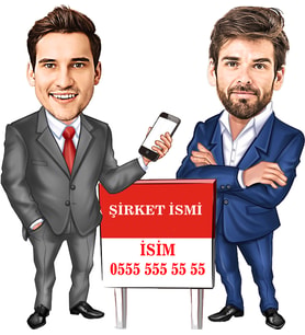 Kişiye Özel Karikatür Biblo 2 ERKEK REKLAMLI