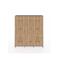 Hyperion Gardrop 11 Raflı 4 Çekmeceli 2 Askılı 220x44x243 Antrasit-Çam/Çam