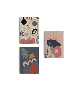 Çağdaş Modern Soyut Pastel 3 lü Duvar Tabblo Seti-AI-9