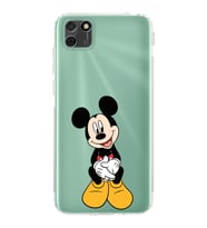 Huawei Y5 p  Kamera korumalı Kapak Mickey Mouse Tasarımlı  Şeffaf Kılıf