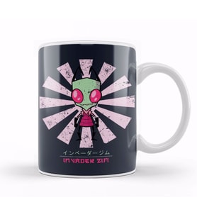 Invader Zim Retro Japanese Kupa Bardak Porselen