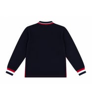 Çocuk Pamuklu Yumuşak Dokulu Hakim Yaka Ön Kırmızı Arkası Lacivert Sweatshirt