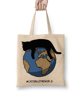 Cats Rule The World Bez Çanta Uzun Saplı