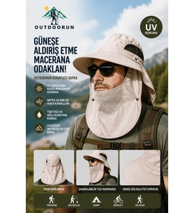 Koruyucu Krem Şapka – UV Güneş Koruyucu, Çıkarılabilir Yüz ve Ense Koruması