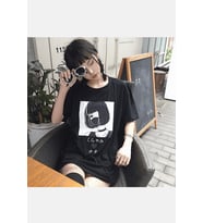 Anime Girl Harajuku Tişört (Siyah)