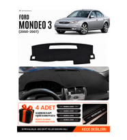 FORD MONDEO 3 (2000-2007) Uyumlu Torpido Örtüsü Torpido Kılıfı - Siyah
