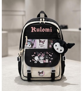 Kawaii Kuromi Temalı Sırt Okul Çantası Siyah
