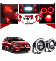 Renault Clio 4 Uyumlu, Universal Mercekli Led Angel Sis Farı, 76mm Kırmızı Renk