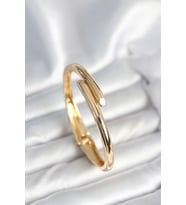 Pirinç Gold Renk Kadın Kelepçe Bileklik - TJ-BB7975