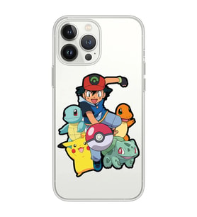 Iphone 12 Pro Uyumlu Pokemon Tasarımlı Şeffaf Telefon Kılıfı