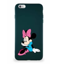 Apple iPhone 6S Plus Soft Premier Kapak Minnie Mouse-E Tasarımlı Silikon Kılıf - Yeşil (Şeffaf)