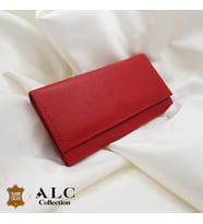 ALC Collection Kapaklı Kırmızı Renk Klasik Çıtçıtlı Yatay Kadın Cüzdan