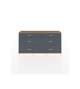 Arges Konsol 6 Çekmeceli  176x30x99 Çam-Çam/Antrasit