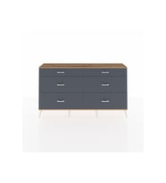 Arges Konsol 6 Çekmeceli  176x30x99 Çam-Çam/Antrasit