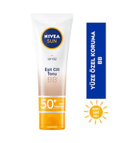 NİVEA Sun Spf 50 Cilt Tonu Eşitleyici Bb Krem Uv Güneş Yüz Kremi 50 ml Çok Yüksek Koruma