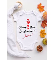 Beni Severmisin Anne Desenli Kısa Kol Body
