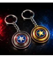 2'li Kaptan Kalkan Metal Anahtarlık Marvel Tasarım Çift Renk Premium Şık Anahtar Aksesuarı