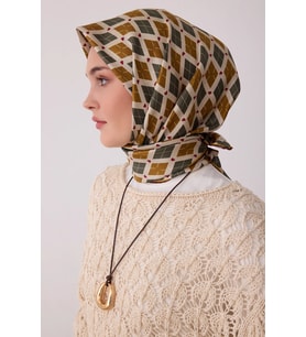 Belli Desenli Twill İpek Eşarp 4408D
