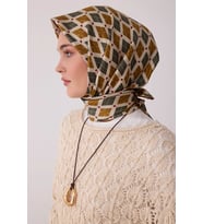 Belli Desenli Twill İpek Eşarp 4408D