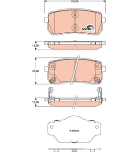 Hyundai H1 Starex Kia Carnaval Arka Fren Balatası 2008-2015