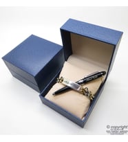 Kişiye Özel Gold Chrome Metal Unisex Bileklik + İsme Özel Mini Cep Kalemi - Hediyelik Kutulu Set (Karışık)