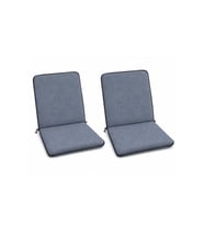 2 Adet Rattan Arkalıklı Sandalye Minderi 4cm Koyu Gri
