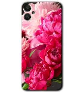 Galaxy A05 Kılıf HD Desen Baskılı Kılıf - Kırmızı Beyaz Gül