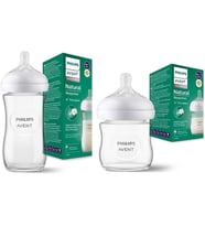 Philips Natural Response Doğal Tepkili Cam Biberon 2'li Set, 120ml + 240ml, 0+ Ay ve 1+ Ay, BPA İçermez