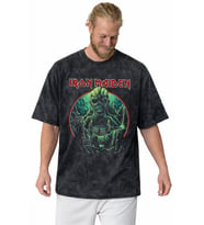 Iron Maiden Rock Metal Müzik Grubu Baskılı Unisex Oversize Vintage Yıkamalı Tişört