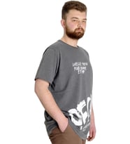 Mode XL Büyük Beden Erkek T-shirt UVELLE SAISON 23112 Antramelanj