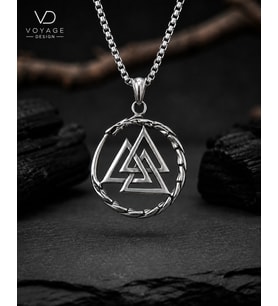 Paslanmaz Çelik Viking Ejderha Çember Valknut Odin Sembol Erkek Kolye