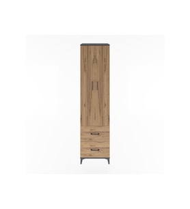 Hyperion Dolap 5 Raflı 2 Çekmeceli 2 Kapaklı 60x44x243 Antrasit-Çam