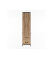 Hyperion Dolap 5 Raflı 2 Çekmeceli 2 Kapaklı 60x44x243 Antrasit-Çam