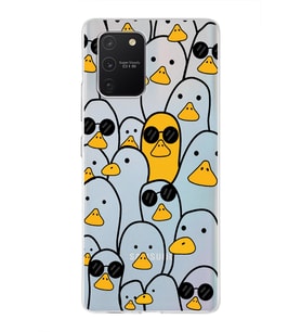 Samsung Galaxy A91 Uyumlu Kapak Duck Tasarımlı Şeffaf Silikon Kılıf