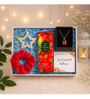 Uğur Böçeği Kolye İnci Anahtarlık Kırmız Saç Tokası & Sabri Tüncer Kolanyası Kutulu Hediye Seti