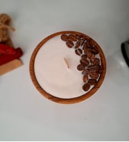 Kahveli Ahşap Kase Mum