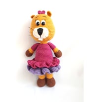 Bayan Kunduz Amigurumi Organik Oyuncak