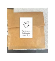 Kalp Figürlü Teşekkür Ederiz Yazılı Sticker 5x8cm 100 Adet