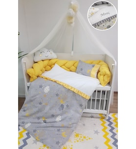 Baby Clime, Masal Serisi 80x130 Bebek Uyku Seti İsim Nakışlı ve Örgü Korumalı