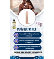 Süper Gerçekci Yumuşak Silikon Tam 5 Cm Dolgulu Penis Kılıfı Uzatıcı Penis Masaj Yağı Hediyeli
