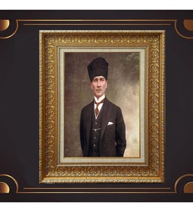 ÖZEL SERİ ALTIN VARAKLI ATATÜRK TABLO S989