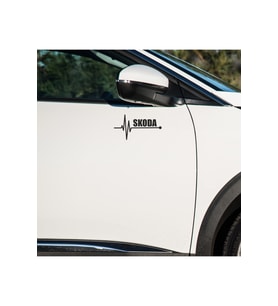 Skoda Forman kapı ayna altı için SKODA yazılı 2 adet sticker - atatürk sticker hediyeli