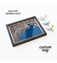 İstediğiniz Yerin 43x52cm Ahşap&Epoxy Şehir Haritası (Opak Sedef Epoxy-Siyah Çerçeve)