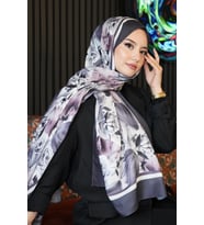 Soft Gül Desen Lavanta Soft Pamuk Şal
