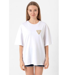 Dark Tannhaus Logo Beyaz Kadın Oversize Tshirt