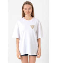 Dark Tannhaus Logo Beyaz Kadın Oversize Tshirt