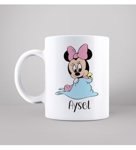 Bebek Minnie Mouse Tasarımlı Kupa Kişiye Özel