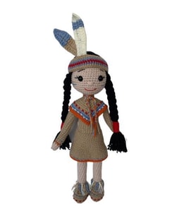 Yerli Kız Bebek Amigurumi Organik Oyuncak