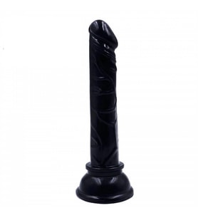 LilituShop 13 cm Testissiz Vantuzlu Realistik Siyahi Penis Vajinal Dildo